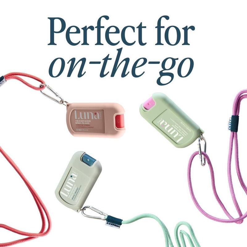 The Everywhere Spray-To-Wipe Mini + Lanyard Set - Full body cleansing spray. Powered by our [THERMA-BIOME+] complex: thermal water, prebiotics & vitamins. Go hands free with our lanyard for travel, festivals, summer trips & everywhere else. 8