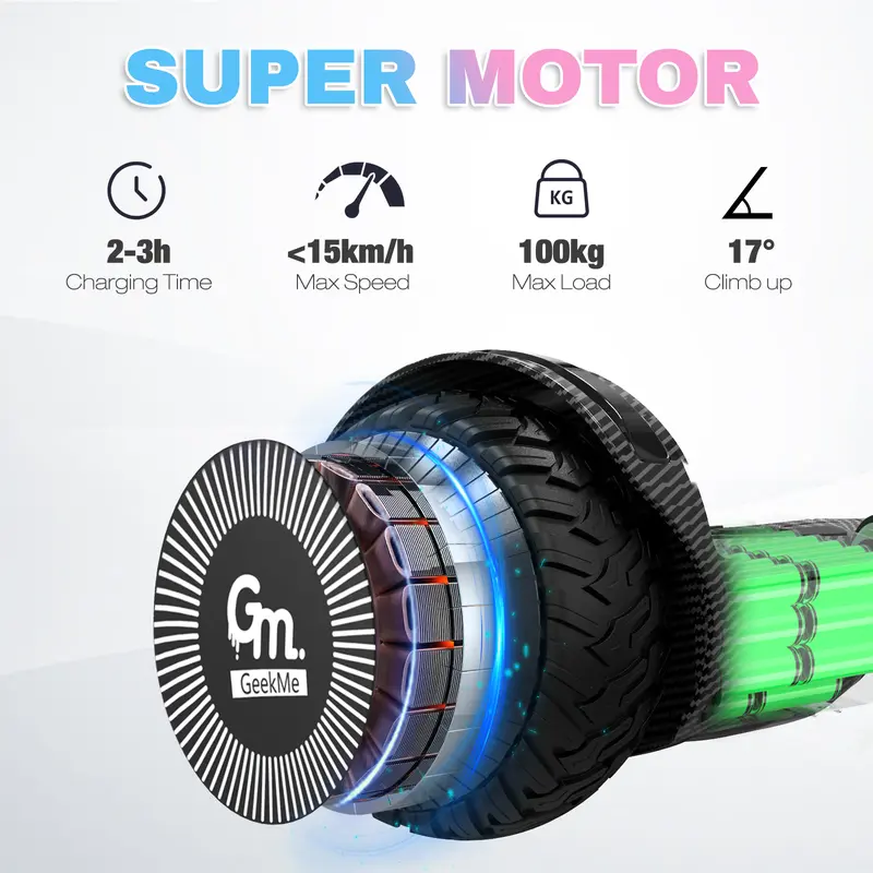 Hoverboards 6.5 inch, self-balancing hoverboards with LED light, smart Bluetooth, self-balancing system 1