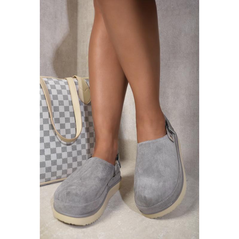 iKrush Chunky Slingback Closed Toe Clog Sandals i37352  Closed Toe Slingback Chunky Low Heel Regular Length Regular Fit 8