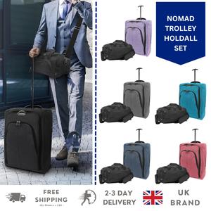 AVIO 39L Nomad Collection Luggage Set – Compact Cabin Trolley Bag (50x35x20cm, 2 Wheels) & Small Cabin Bag (40x20x25cm) – Lightweight, Travel-Ready Carry-Ons with Secure Zippers & Water-Resistant