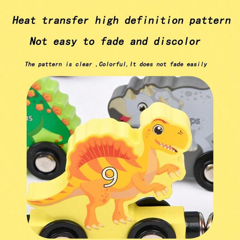 Dinosaur Train Toy, 1 Set Number Train Montessori Toy for Toddlers, Block Assembly Toy for Birthday, Birthday Gifts for Kids 1 year old girl toys early educational baby development 6