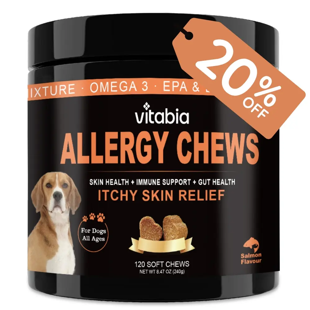 120 Dog Allergy Relief Chews – Itchy Dog Skin Relief (120 Dog Chews) supplements