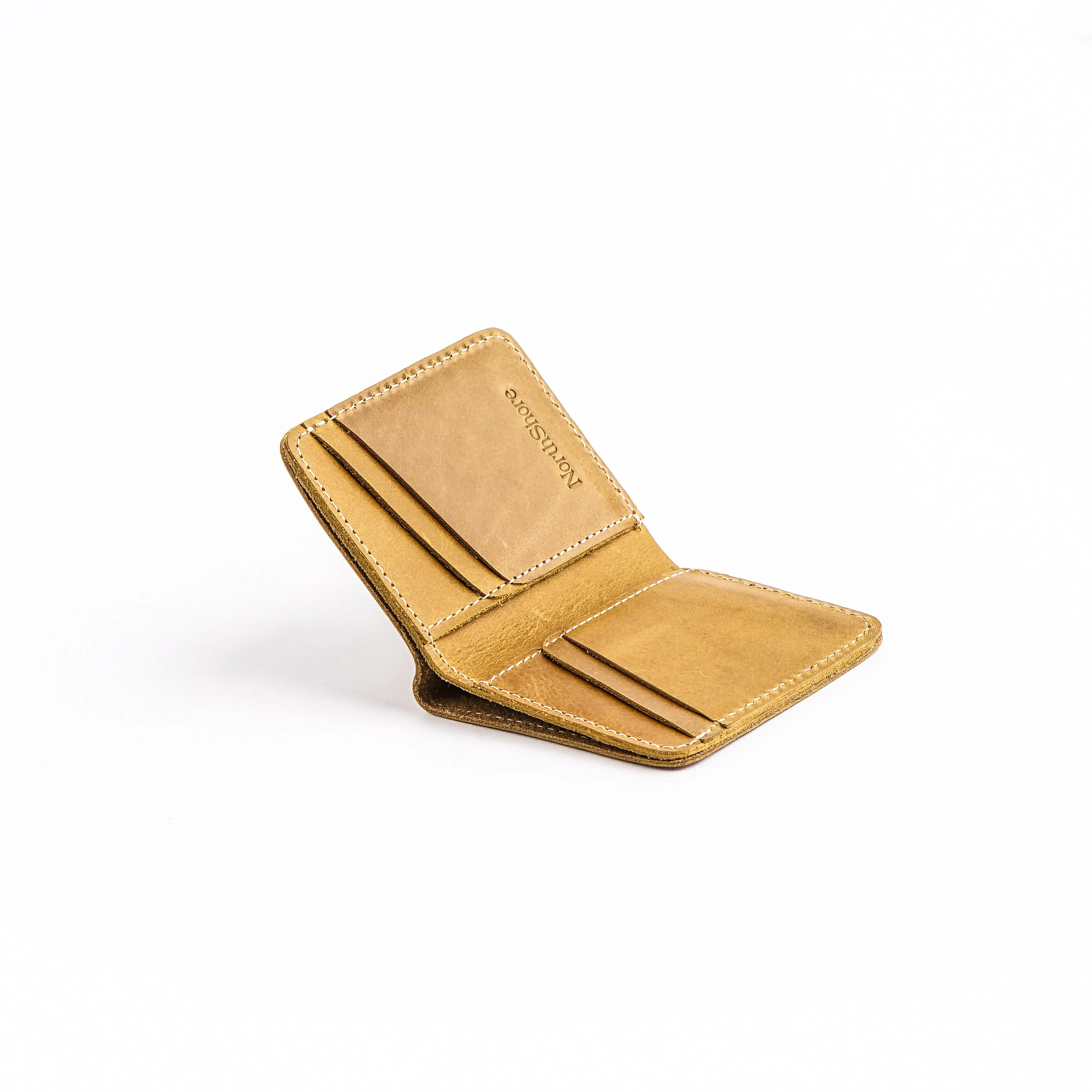 Slender - Bifold Pocket Size Slim Wallet - Camel Yellow men  wallet lv  murakami oriental cambridge leather
