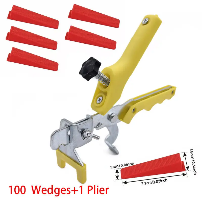 100pcs 2/3mm Tile Leveling Spacer System Kit - Tool Clips, Wedges for Flawless Flooring Installation in UK - Lippage Plier for Ultimate Tile Alignment Precision 8