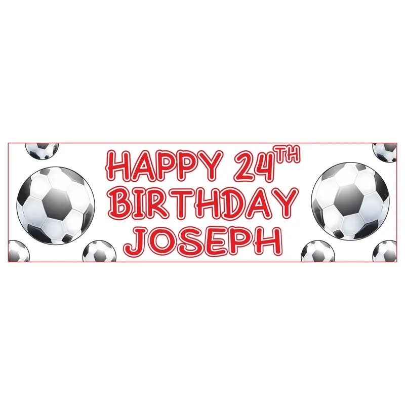 x2 Personalised Football Party Banner, Custom Party Decorations, Boys Birthday Party Decor, Football Themed Party, Sports Party Decorations 5