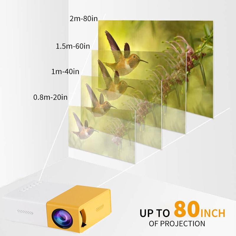 Portable Projector 1080P HD Mini Home Cinema Movie Theater Projector Multimedia 4