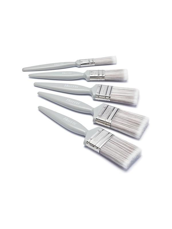 Harris Essentials Walls & Ceilings Paint Brush Set | Pack of 5 | 0.5", 1", 1.5", 2", Grey 1