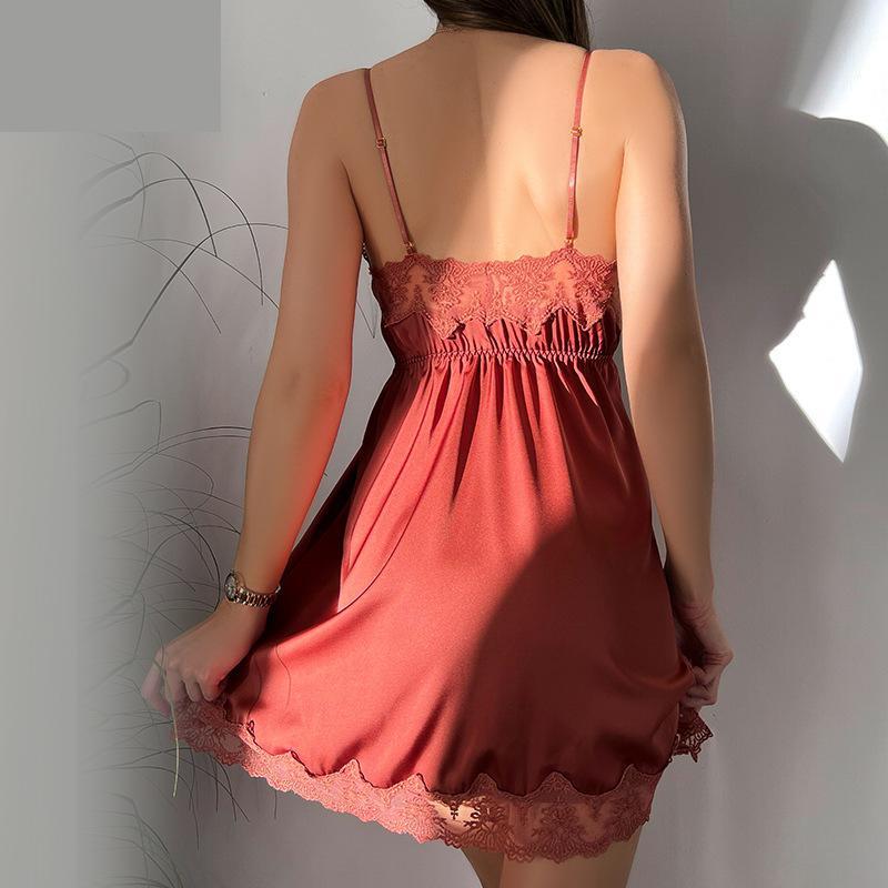 Pink Lace Robe Suit Women 2pcs Sleepwear Nightgown Loungewear Rayon Summer Kimono Bathrobe Gown Set Nightdress Homewear 3