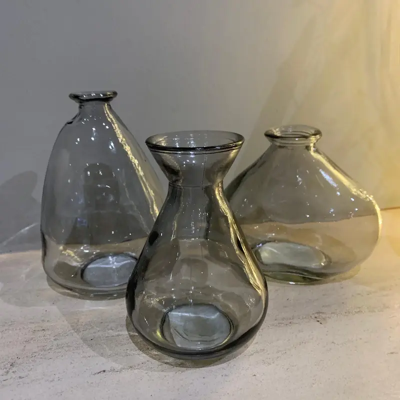 Smoked Grey Mini Glass Bubble vase 0
