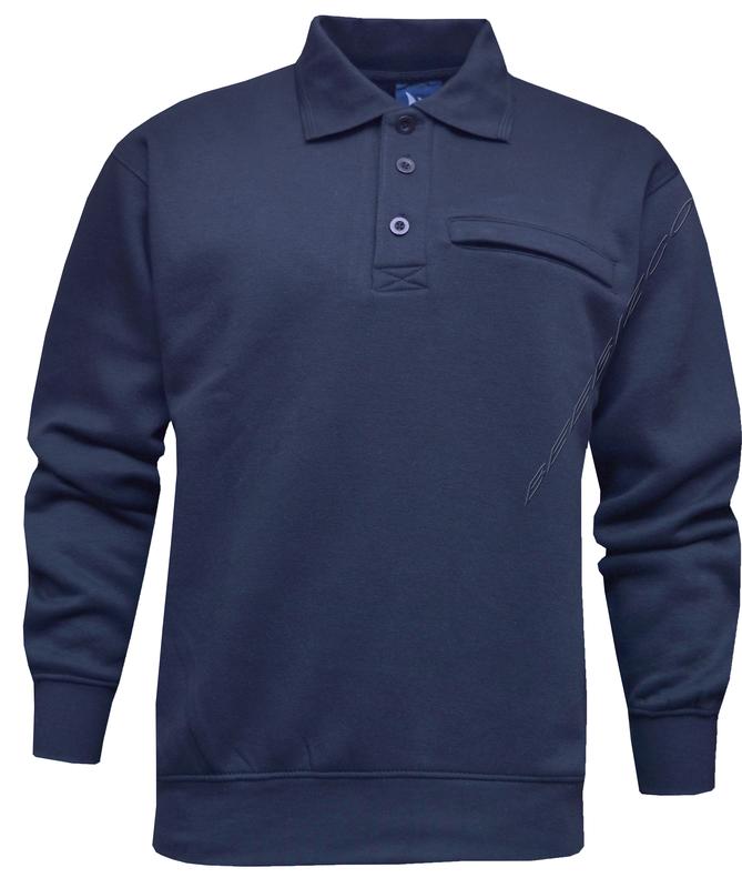 Beebizco Mens Polo Sweatshirt Plain Jumper Top with Zip Pocket Casual M - 6XL 4