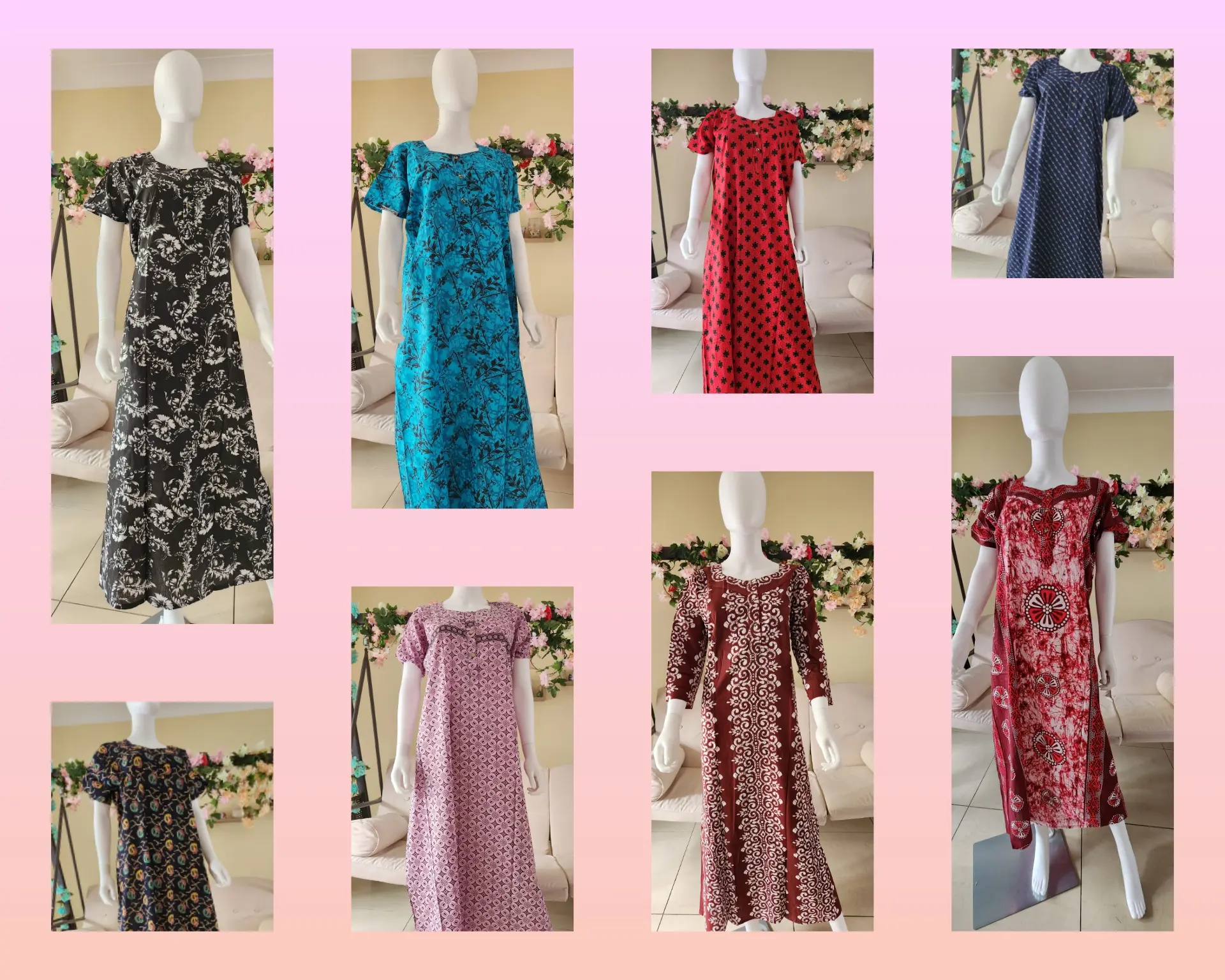 Estationeryhouse Women's Cotton Nighty Gown Sleepwear Nightwear Maxi Soft Night Suit Cotton Printed Free Size