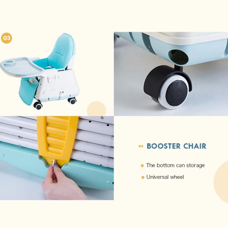 3-in-1 Baby High Chair – Portable, Adjustable, and Comfortable Dining Chair with 3-Point Safety Belt, Foldable Backrest, and Detachable Tray 2