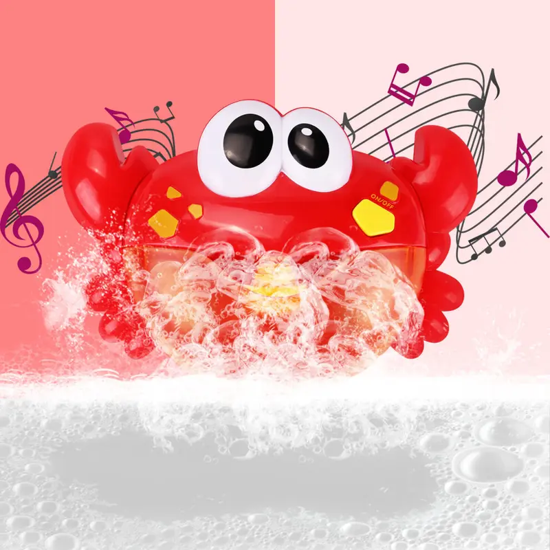 1 Piece Crab Shape Bubble Maker Toy with Suction Cup, Singing Bubble Blower Kids Toys Bubbling Bath Toys, Nursery Musical Crab for Baby Boys and Girls, Fun Shower Toys for Unisex Baby 6
