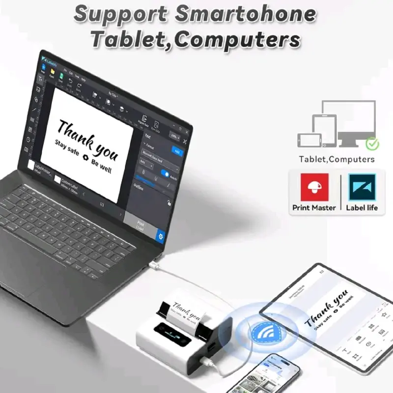 Thermal Printer - Ink Free - Compact and Portable 4