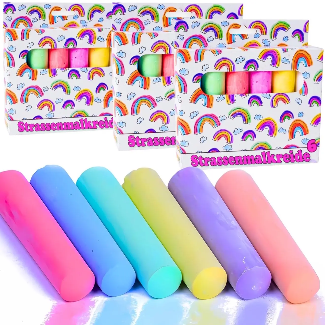 18 Pieces Chalk Set, Sidewalk Chalk, 3 Box Sidewalk Chalk for Kids, Chalk for Kids, Road chalk, Sidewalk Chalk Sets For Kids, Outdoor Art Activities for Kids Outdoor Side Walk Outside Drivewa 6371