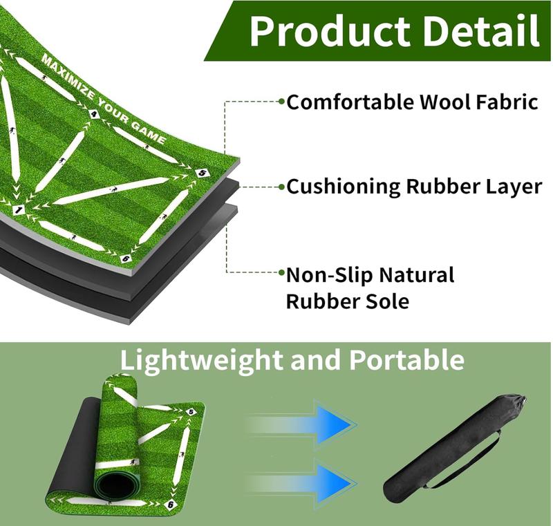 Football Training Mat with Storage Bag, Non Slip Shock Soccer Skills Training Mat, Silent Football Footstep Training Mat for Kids/Adult to Improve Football Training Skills Equipment Accessorie 2