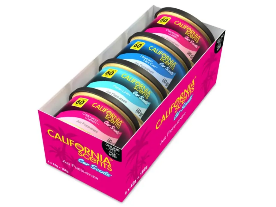 Car Air Fresheners Can, Assorted Scents, Pack of 4, Strong Adjustable Long-Lasting Fragrance, Eliminates Odour