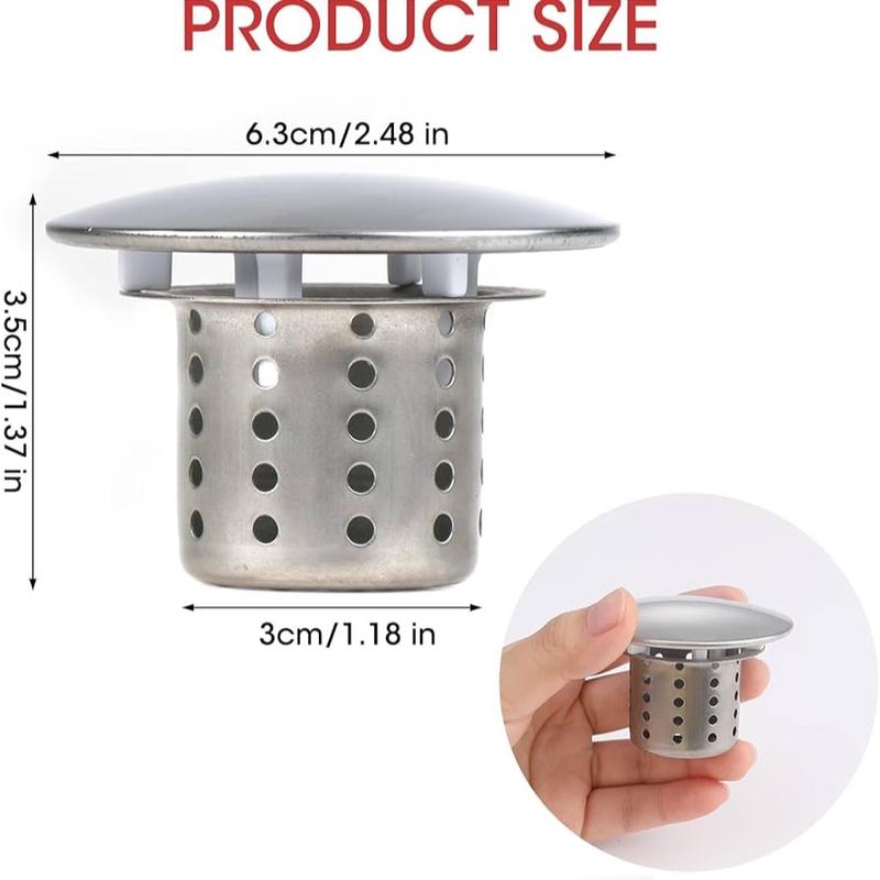 Drain Hair Catcher, Sink Strainer, Shower Drain Cover, Bathroom Overflow Covers, Stainless Steel Plug Hole Hair Catcher for Bathtub, Shower, Kitchen, Bathroom 2