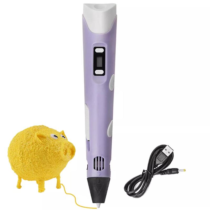 Birthday Kids 3D Drawing Printing Pen with LCD Screen - PLA ABS Filament Toys 3