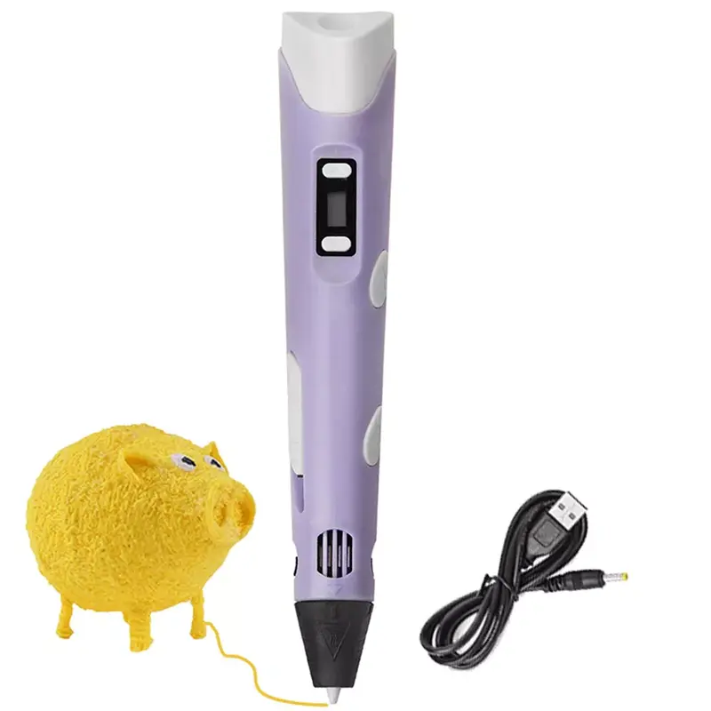 Birthday Kids 3D Drawing Printing Pen with LCD Screen - PLA ABS Filament Toys 3
