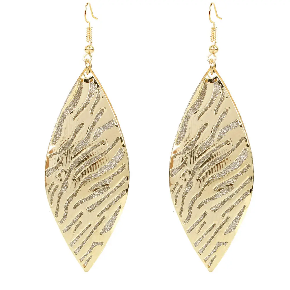 Bohemian Style Geometric Leaves Frosted Earrings Vintage Earrings Female Earrings