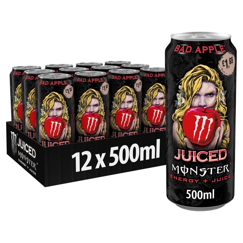 New Monster Energy Drink Bad Apple 12 x 500ml 0