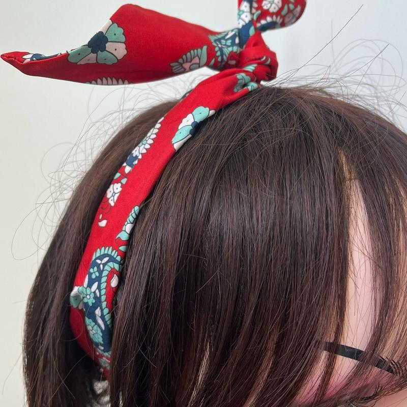 Handmade WIRE HEADBAND wired head scarf rockabilly hair band wrap vintage pin up 50s 60s 70s 80s 1
