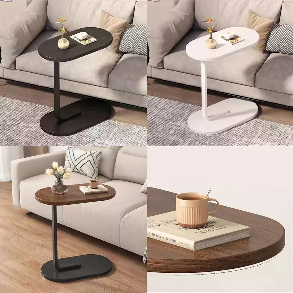 Side Table C Shaped for Sofa Coffee End Tables for Living Room Bedside Tables UK