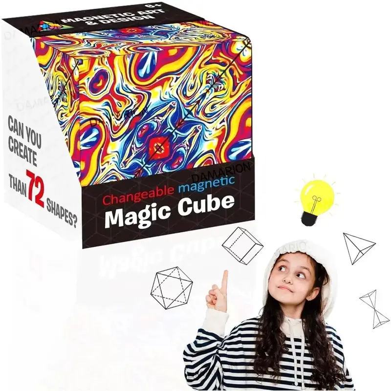 Brainy Kids Shape Shifting Box - Award-Winning, Patented Fidget Cube w/ 36 Rare Earth Magnets - Transforms Into Over 70 Shapes (Pack of 2) 3