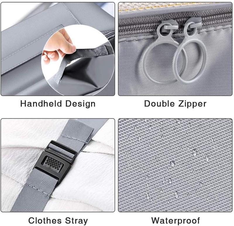 Product Introduction of Travel Packing Cubes, Toifucos Multifunction 8pcs/set Luggage Organiser Waterproof Compression Suitcase Essential Bag, Dark Gray 10