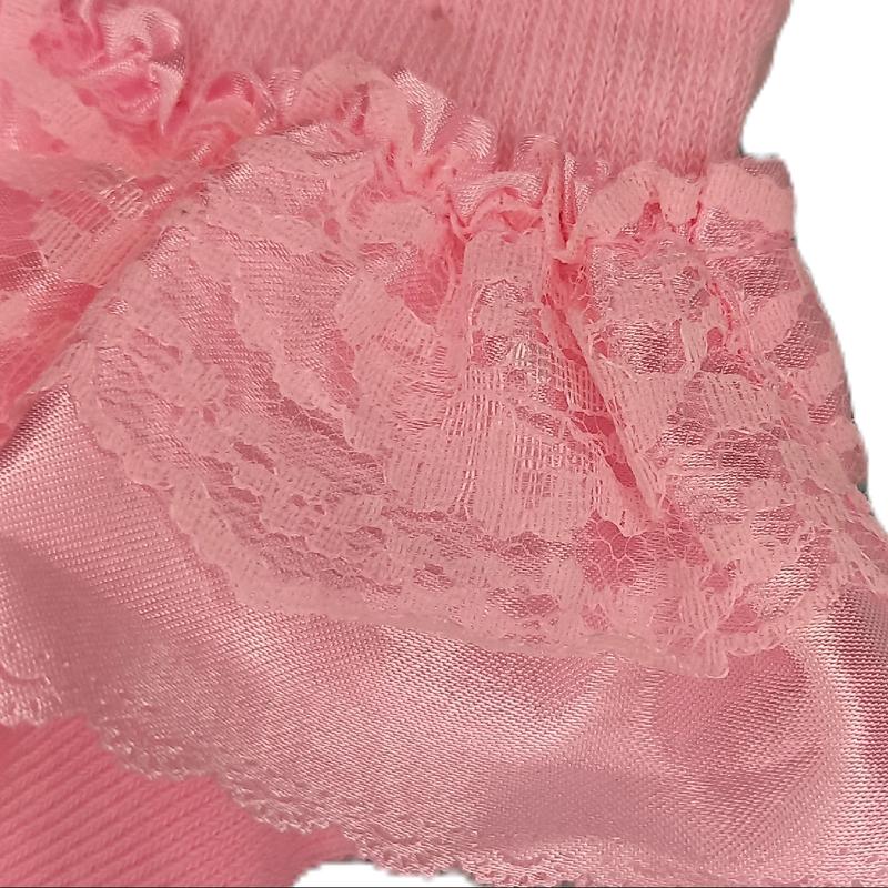 Pink Lace Baby Socks  - 0-6mths & 6-12mths 2