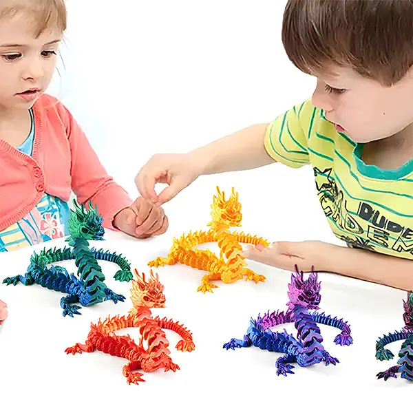 15.75" 3D Printed Dragon, Articulated Dragon, Crystal Dragon, Dragon Fidget Toy, Activityable and standable high-precision creative dragon trend toys, Home Office Decor Executive Desk Toys