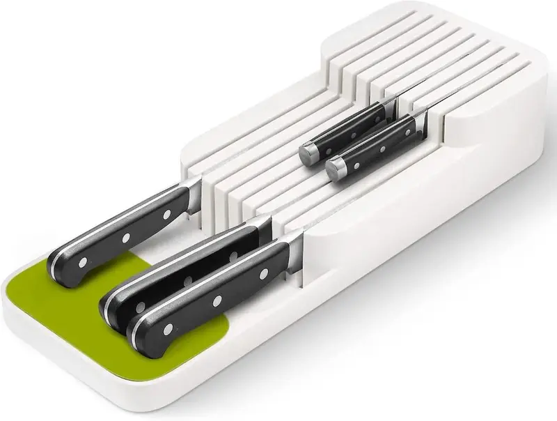 Kitchen Knives Holder & DrawerStore Knife Organizer holds up to 9 knives, Kitchen Organisation & Drawer Storage – Compact, White 1