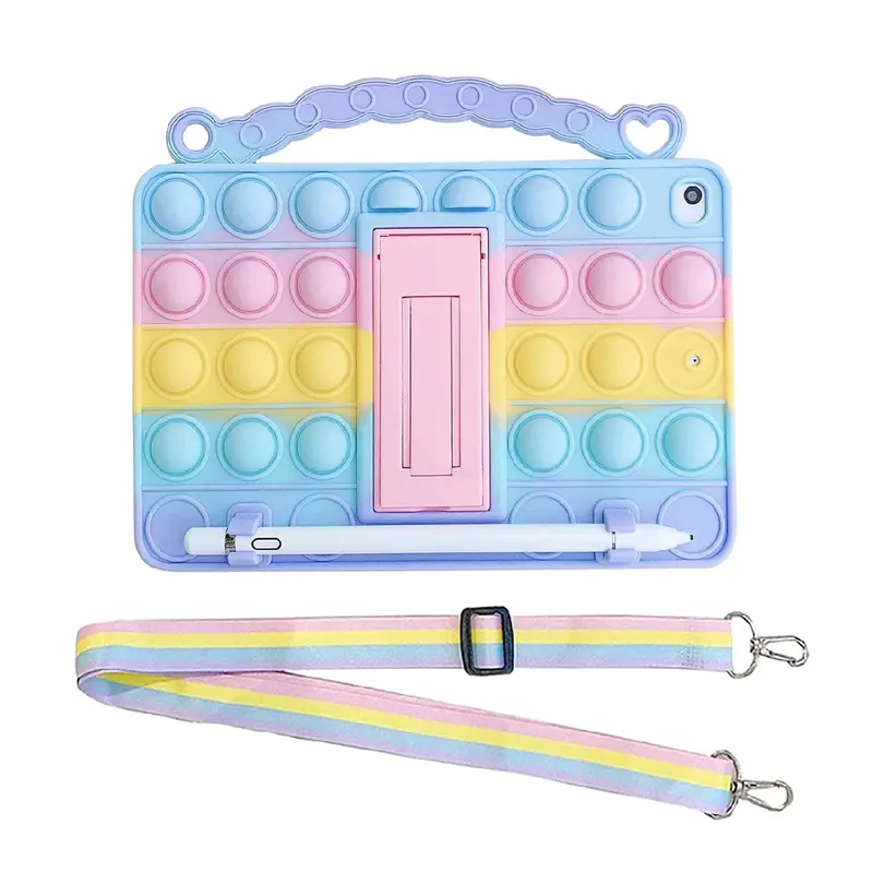 XZC Push Pop Fidget Case for iPad Mini 1 2 3 Kids with Pencil Holder Hand Strap Carrying Strap Kickstand - Computer, Accessories 0