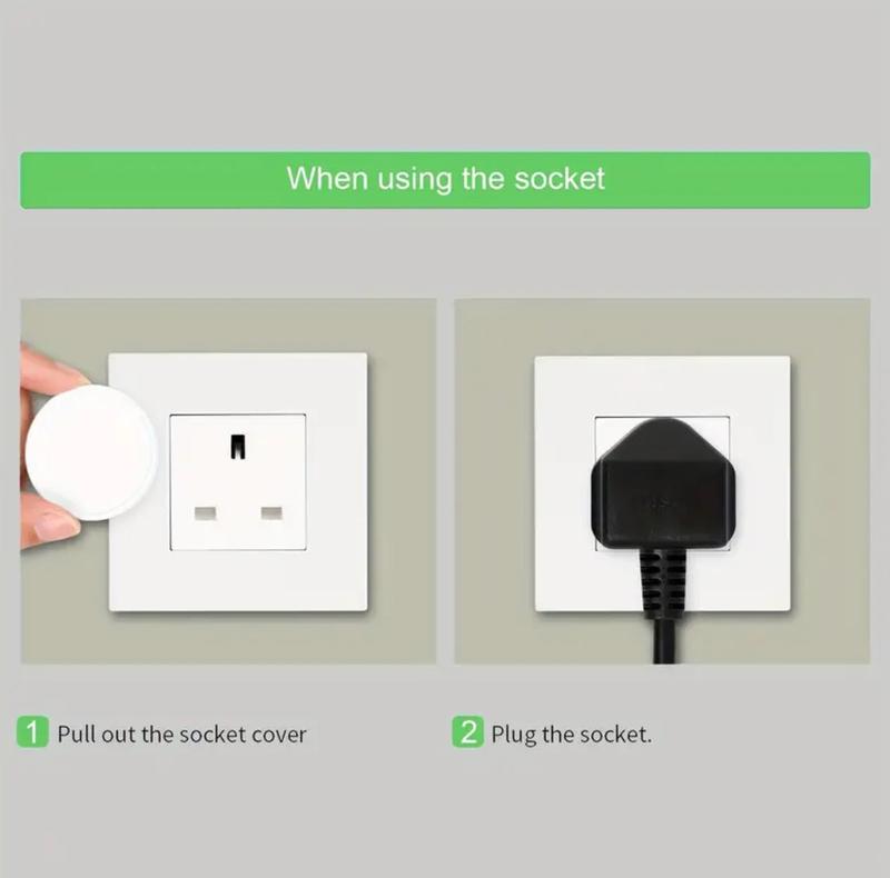 20 Pack UK Standard Plug Socket Covers White Baby Home Safety Outlet Covers Child Proof Plug Socket Protectors Guards Caps to Prevent Electric Shock 2