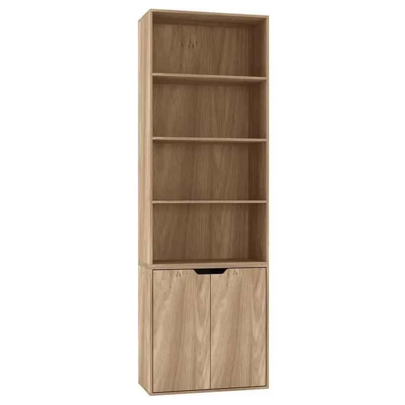 6-Tier Bookcase with 2-Doors And 4 Shelves On Top Of That 5