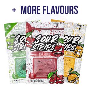 Sour Strips Candy - Super Sour, Bold Flavours, TikTok Viral Sweet & Sour Snack - 3.4oz/9.6g- Pack of 1 Tangy Candies Bonbon