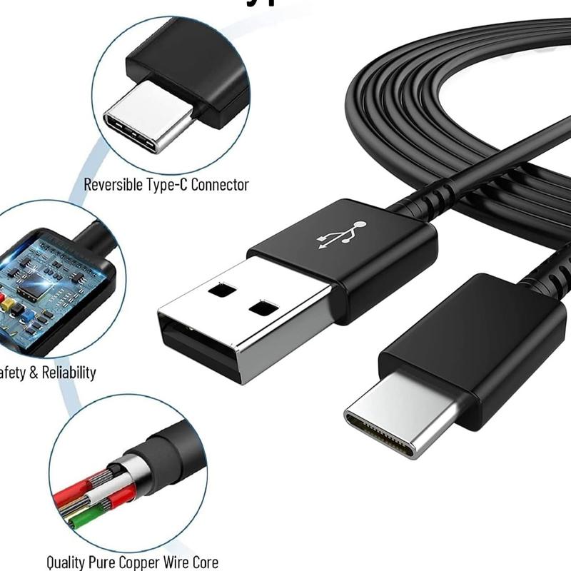 2 Pack of USB Fast Adapter Charger Plug, USB To Type-C Fast Charging Cable, USB wall Charger with type-c Cable For Samsung/S22/S20/Note10/Note10+/etc Reliable And Secure. Mobile Cellphone Smartphone Electronic type  c  phone  charger 3