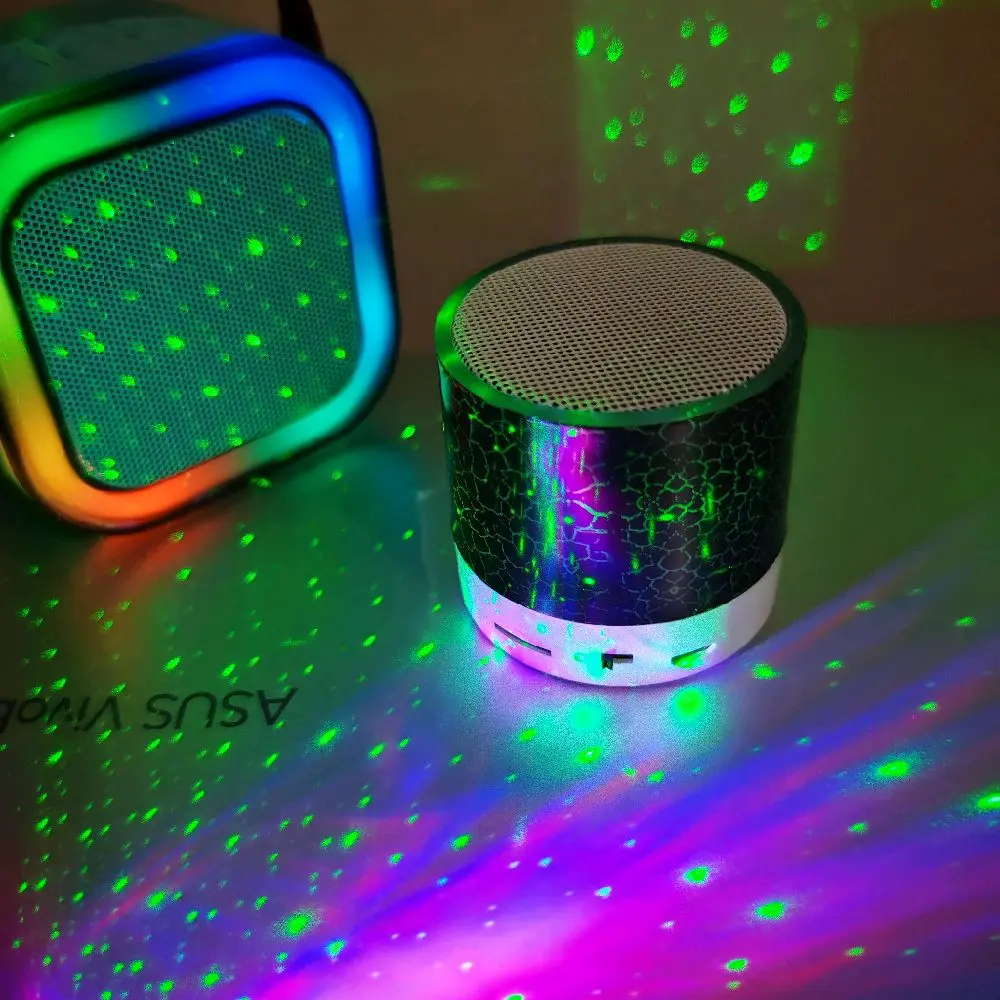 Wireless Bluetooth Speaker Crack LED Light SD Card USB Subwoofer MP3 Music Sound Column Outdoor Sound Box for Smartphone smart connect Audio Portable Connection