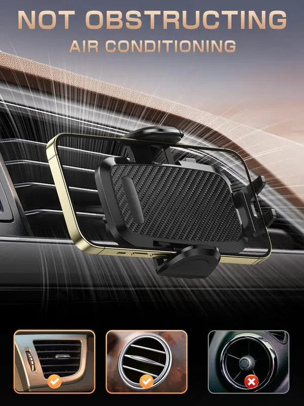 [UK Seller 48Hrs Delivery] Universal Mobile Mount with Suction Cup and Vent Clip - 3 in 1 Phone Holder for Car - Easy Operation - Cellphone, Smartphone 3