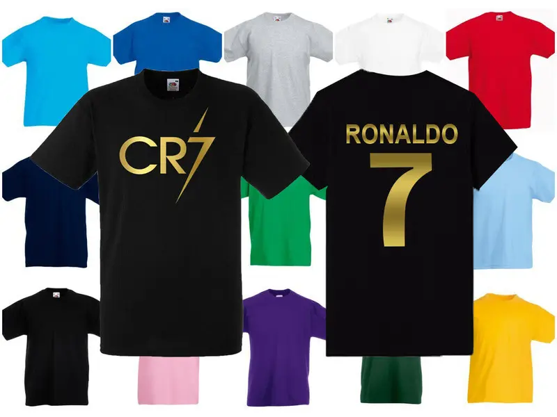 New Ronaldo 7 CR7 T Shirt Kids unisex Football Youtuber GOAT Merch Birthday Gift 0