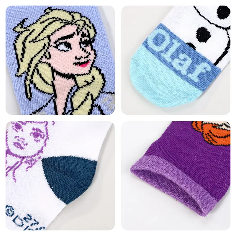 Disney Frozen 4 Pair Ankle Cotton Socks for Kids Packed in Round Piggy Bank Plastic Cylinder (UK, Age, 7-11 Years, Regular) 4