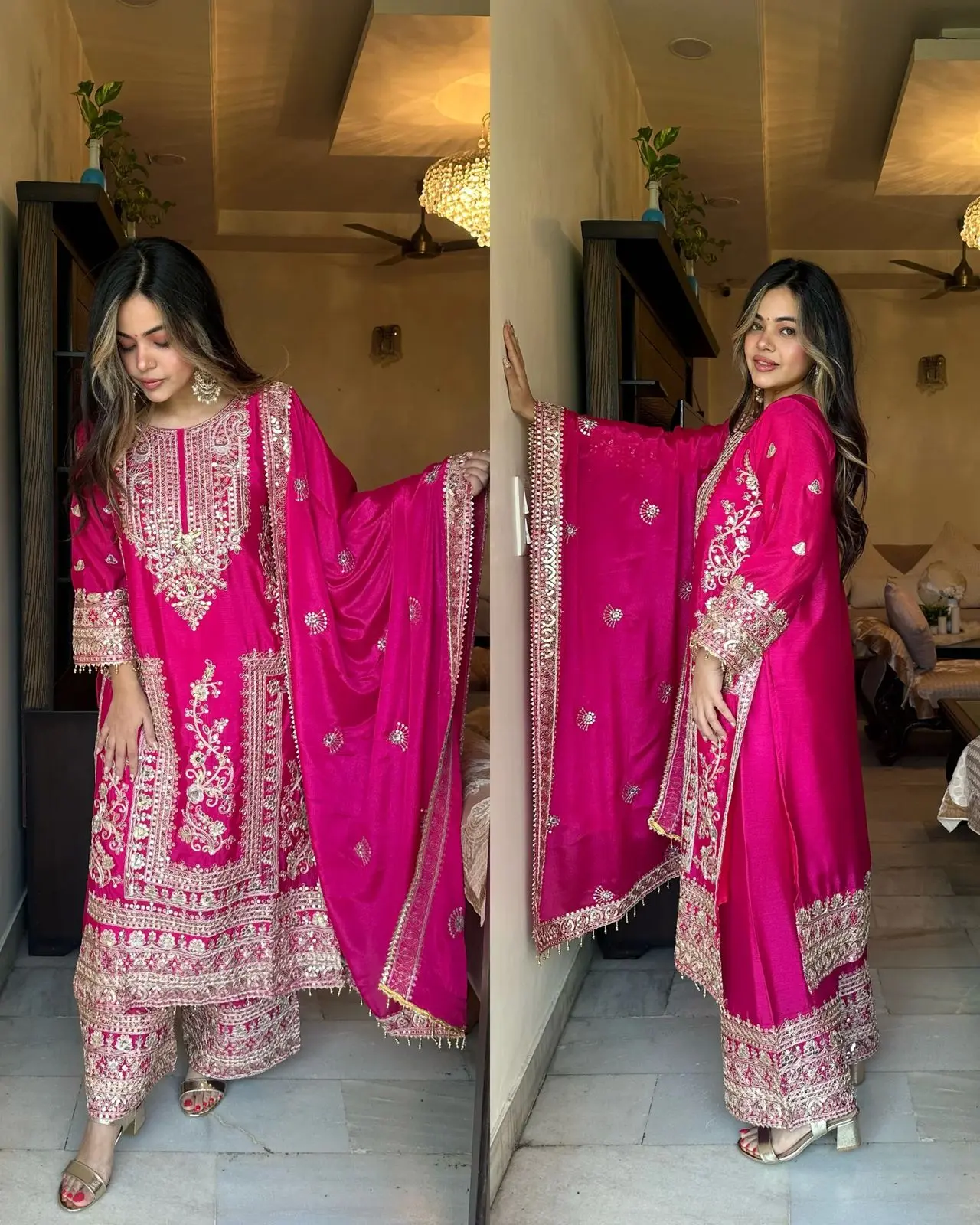 Ready To Wear Heavy Work Embroidery Top Bottom With Dupatta Set For Women Cotton Dress Fabric Lace Comfort Silk Suit Traditional Womenswear Breathable Chiffon Clothing