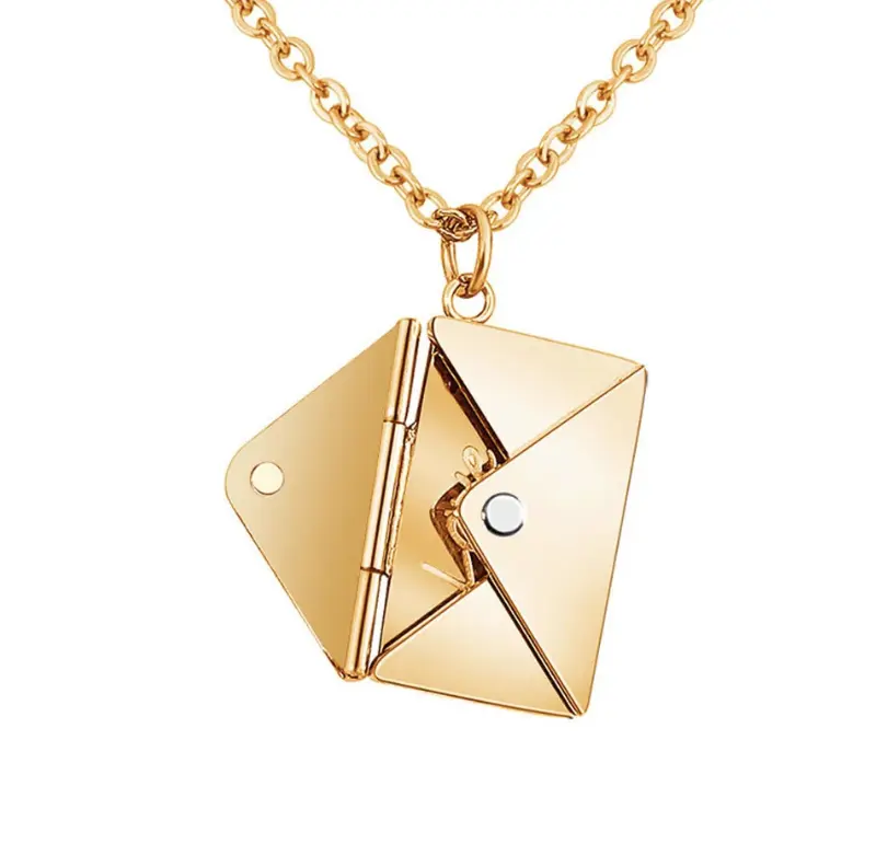 Silver, Rose Gold or Gold Pendant Envelope Love Gift Necklace Jewellery Gift Present Birthday Anniversary 4