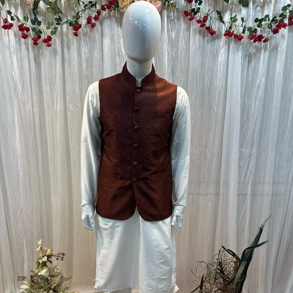 Menaal’s Luxury Janawar Waist Coat for Men - Men's Tops - Menswear