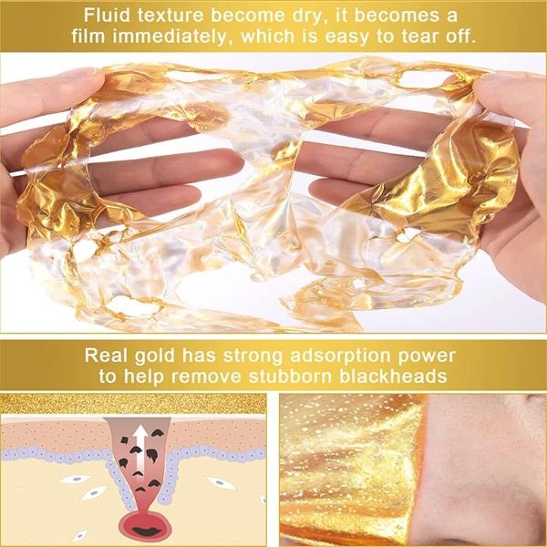 24K Peel Off Face Mask, Moisturizing Refreshing Beauty Skin Care Product for Women, Gold Face Mask, Deep Skin Clean Purifying Acne, Reduces Fine Lines & Wrinkles, Skin Care Face Lifting Firming Mask for Women 5