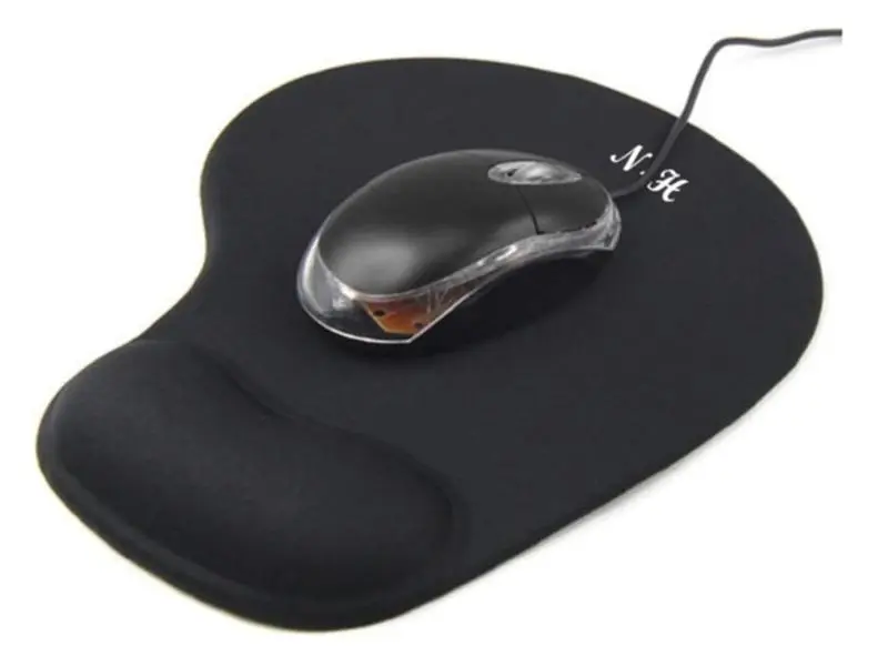 Mouse Mat BLACK ANTI-SLIP COMFORT MOUSE PAD MAT WITH GEL FOAM REST WRIST SUPPORT FOR PC LAPTOP - Compatible with Laser and Optical Mice