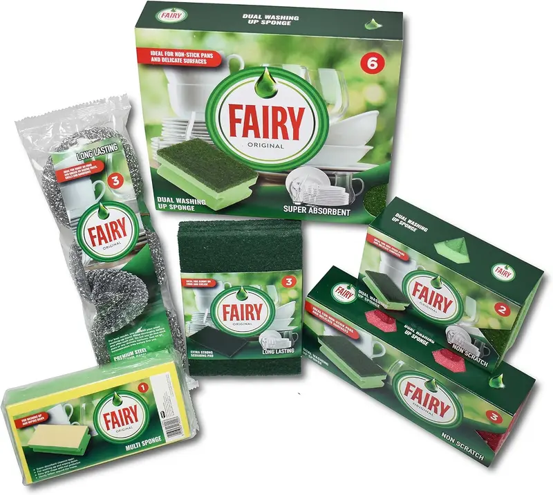 Fairy Addis Steel Scourer - 3Pk Original Premium Steel Wool Pot & pan Scourers Stainless Steel Sponges Cleaning 6