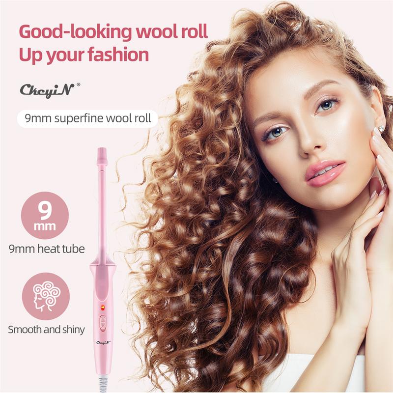 Product Introduction of 9Mm Mini Hair Curling Iron Hair Curler Wand Professional Curly Tongs Ceramic Electric Salon Styling Tool Small Crimping Iron 18