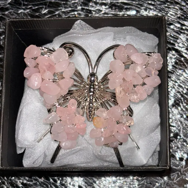 Prettiest crystal chips butterfly ornament 7cm 1pc 4